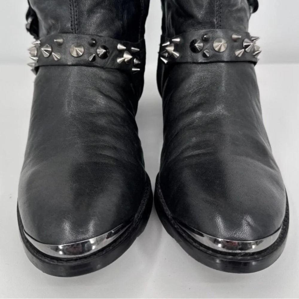 Sam Edelman Black and Brown Studded Knee-High Boots - Picture 5 of 11